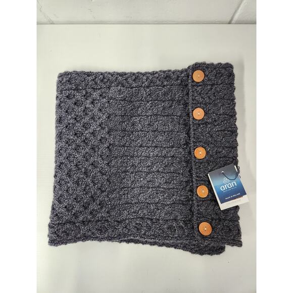 Aran Woollen Mills Women's Celtic Merino Wool Snood, One Size, In Charcoal Gray - Picture 1 of 8